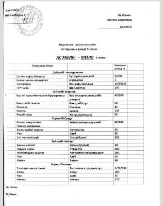 Ас мәзірі